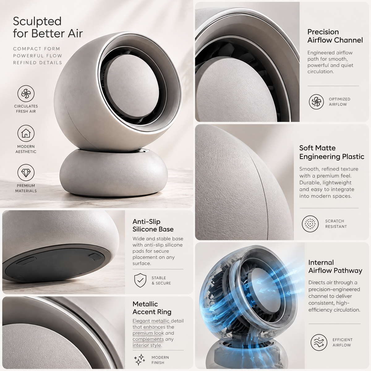 Norvessan™ Compact Desktop Air Circulator