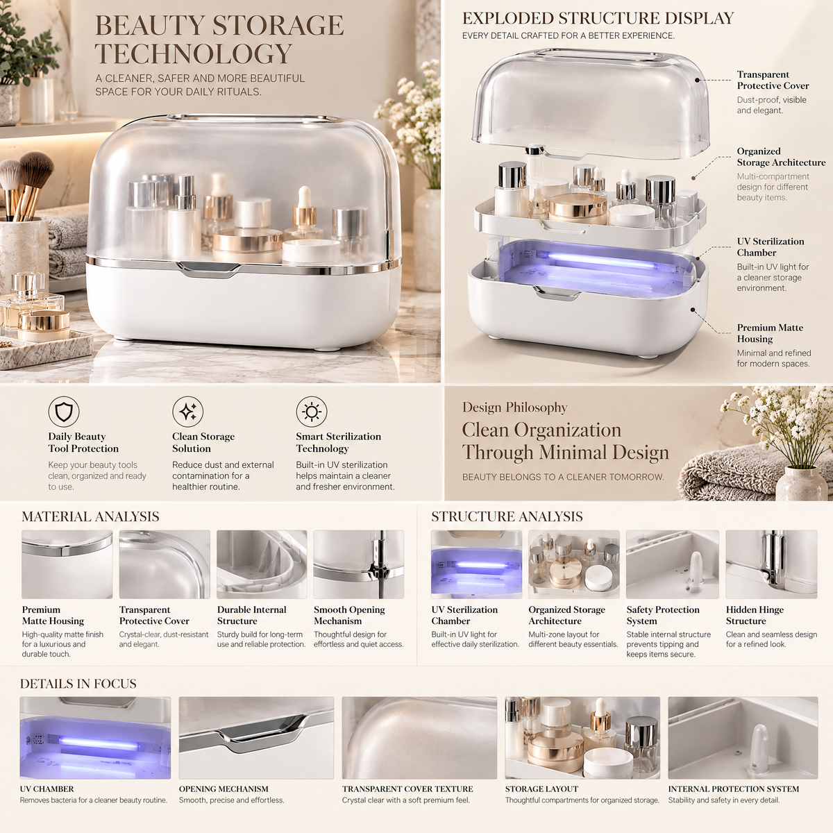 Norvessan™ Covered Beauty Organizer