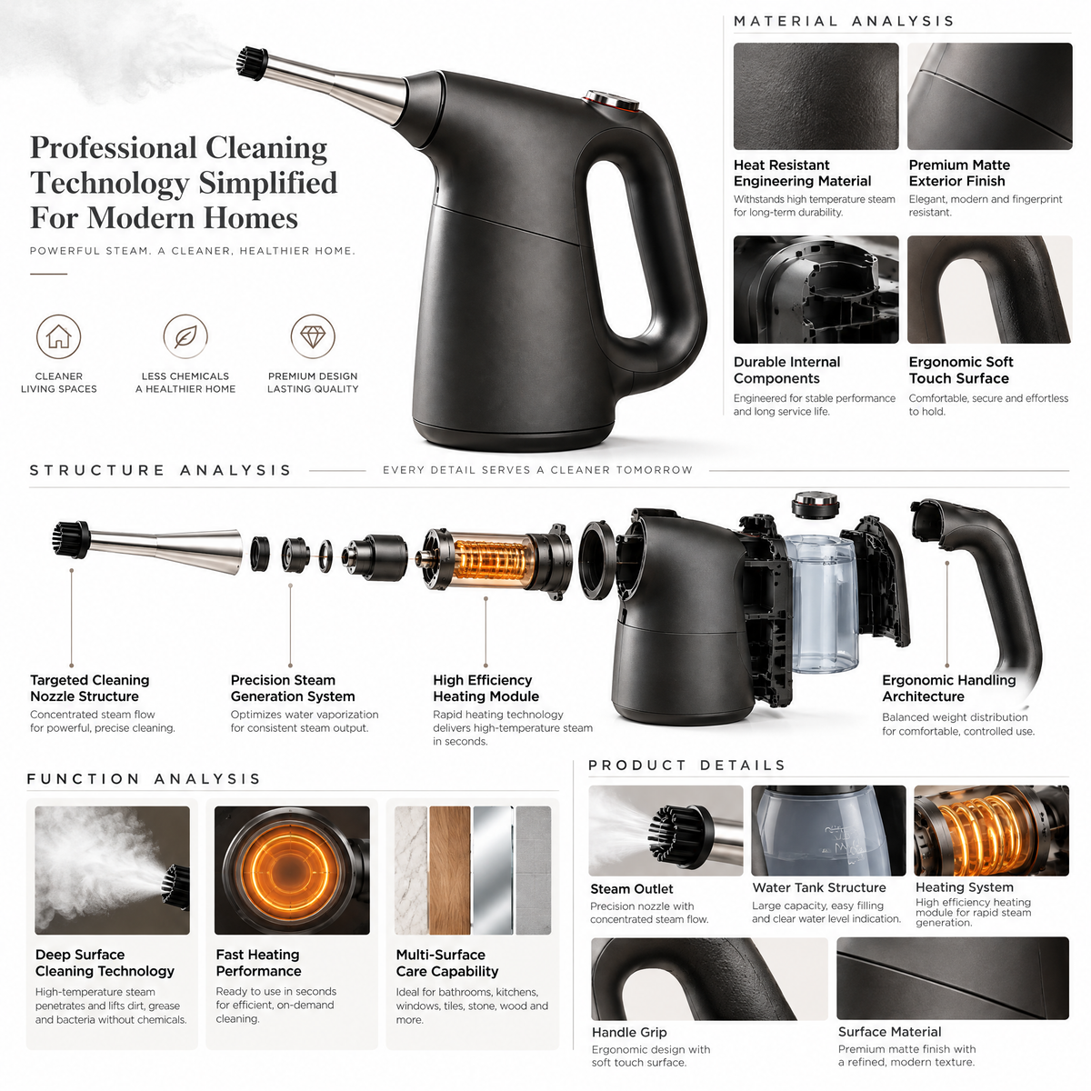 Norvessan™ Handheld Steam Cleaner